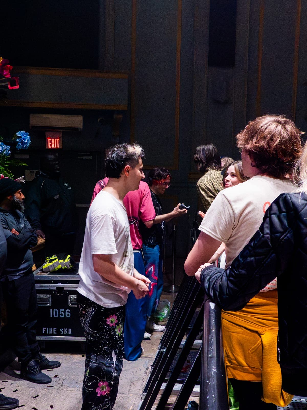 Good Kid hang out with fans near the stage after their show at Danforth Music Hall in Toronto